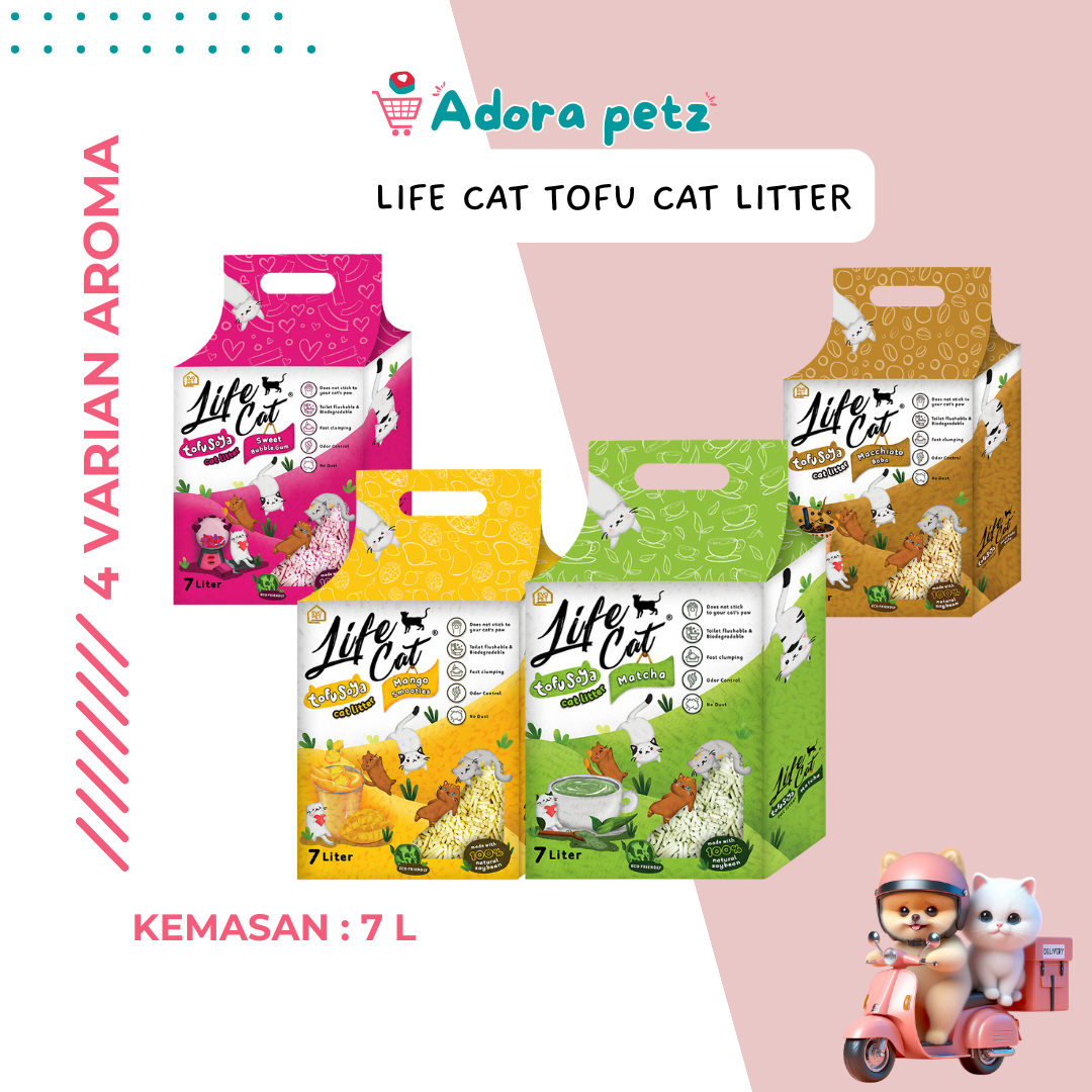 Life Cat Tofu 7 L - Pasir Kucing Bisa langsung buang di toilet