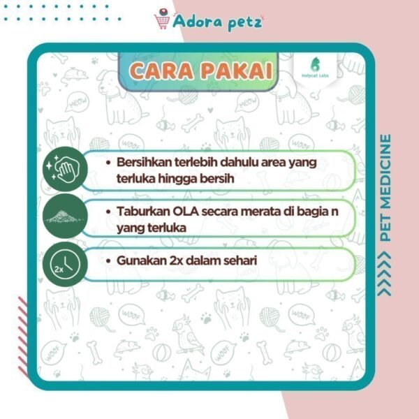 Obat Luka Bubuk Kucing Anjing Kelinci OLA - Image 3