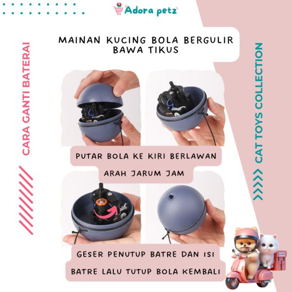 Mainan Kucing Smart Auto Cat Ball Tarik Tikus - Image 4