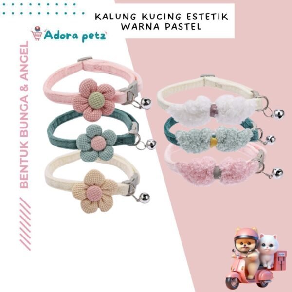 Kalung kucing bentuk bunga, bentuk angel
