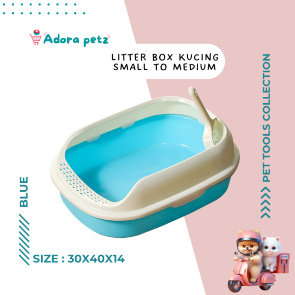 Litter Box Kucing plus serokan - Wadah Pasir Kucing - Toilet Kucing Ukuran Sedang - Image 3