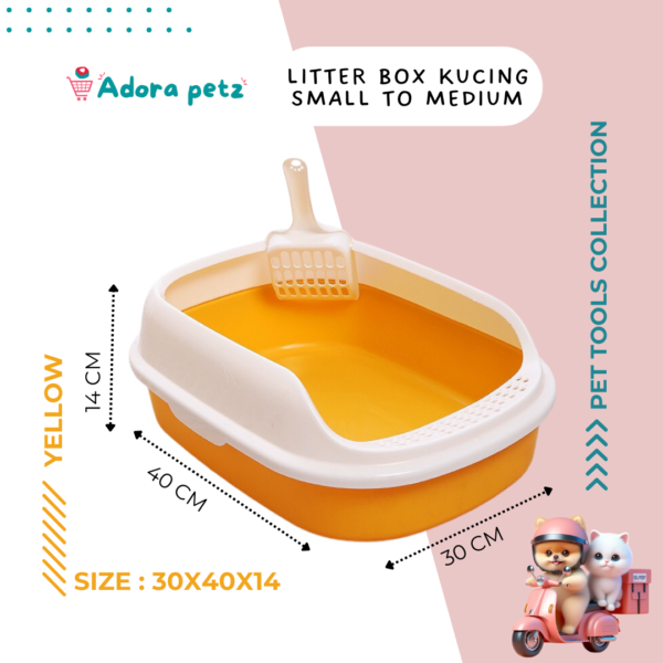 Litter Box Kucing plus serokan - Wadah Pasir Kucing - Toilet Kucing Ukuran Sedang - Image 7