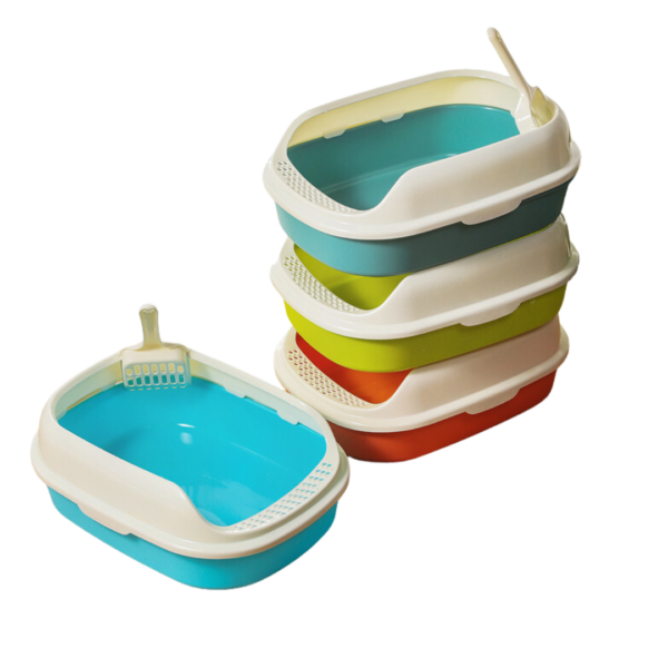 Litter Box Kucing plus serokan - Wadah Pasir Kucing - Toilet Kucing Ukuran Sedang