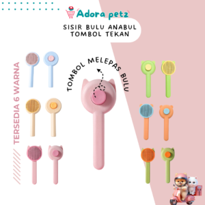 Sisir Bulu Kucing, Anjing, Anabul Tombol Press