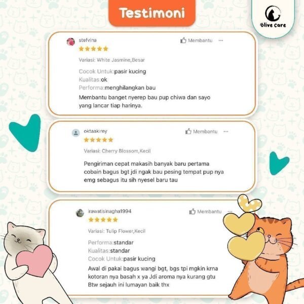Pet odor Olive Care Butiran Penghilang Bau Litter Box - Image 7