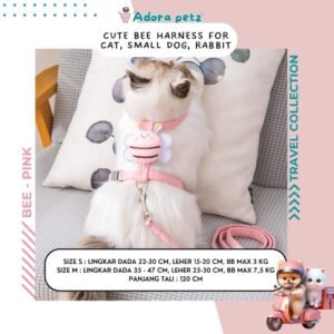 Harness bee imut tali badan tali tuntun kucing anjing kelinci