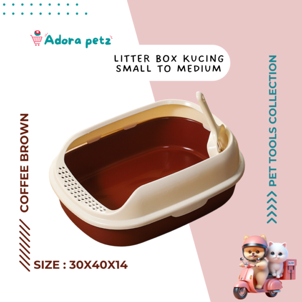 Litter Box Kucing plus serokan - Wadah Pasir Kucing - Toilet Kucing Ukuran Sedang - Image 5
