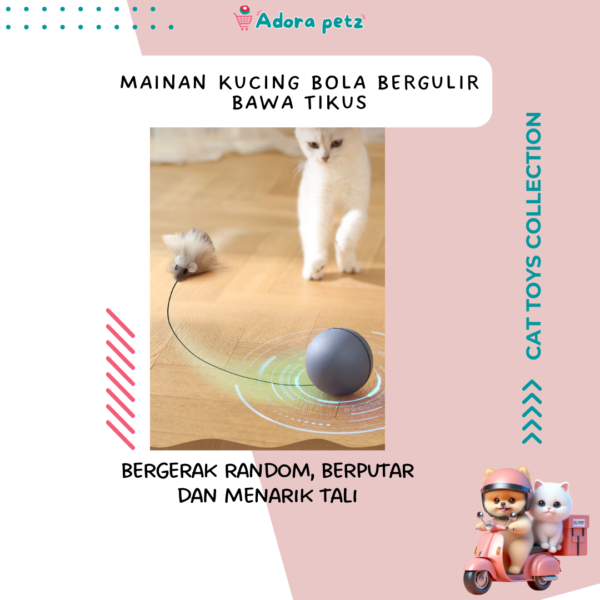 Mainan Kucing Smart Auto Cat Ball Tarik Tikus - Image 6
