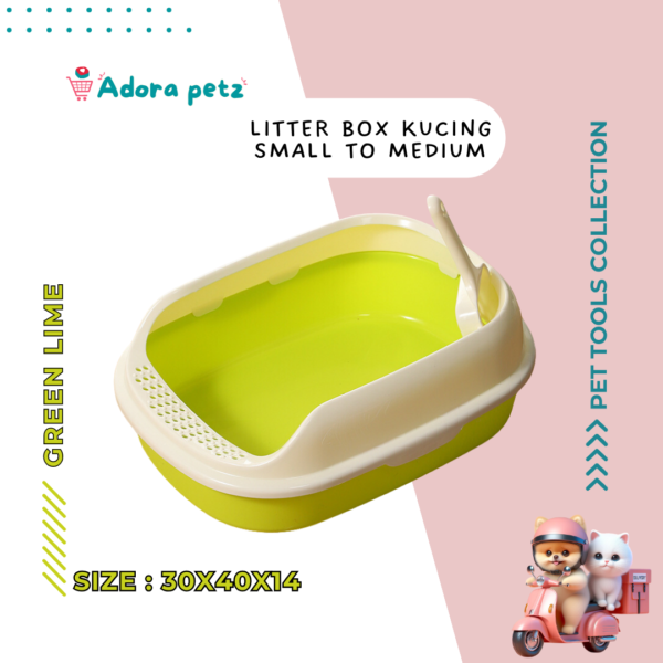 Litter Box Kucing plus serokan - Wadah Pasir Kucing - Toilet Kucing Ukuran Sedang - Image 4