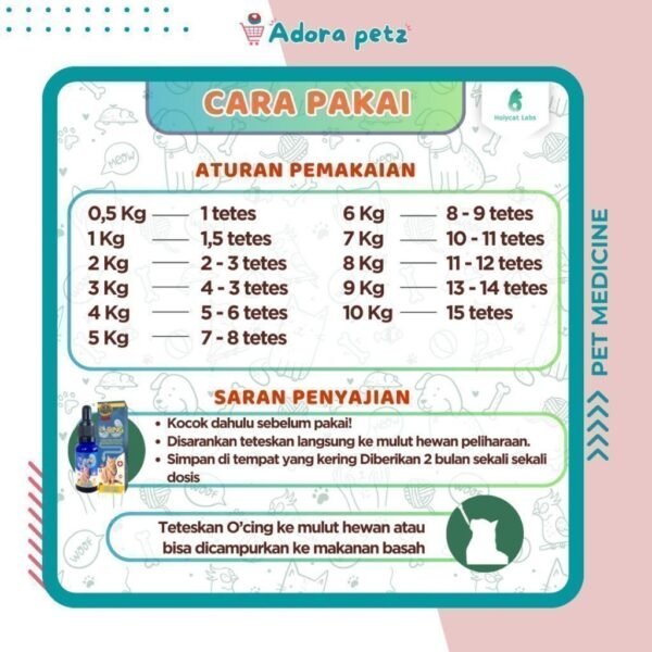 Obat cacing tetes O-Cing Holy Cat Labs 20 ml - Image 6