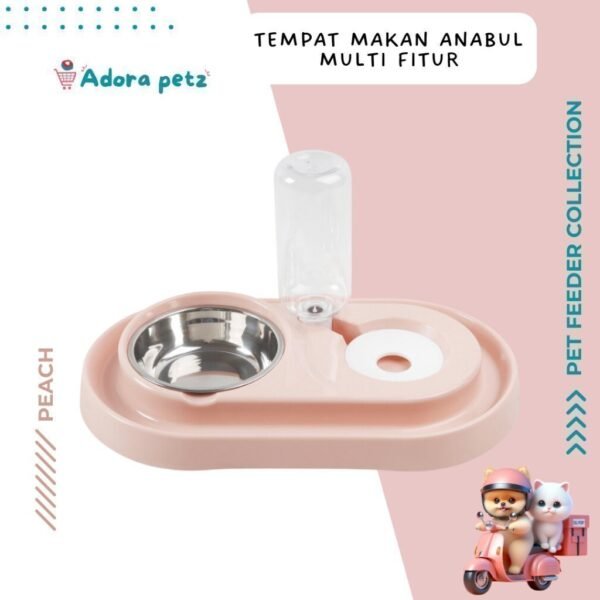Tempat makan minum kucing anjing 2 in 1 anti semut - Image 5