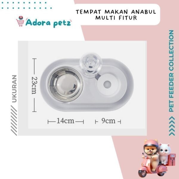Tempat makan minum kucing anjing 2 in 1 anti semut - Image 8
