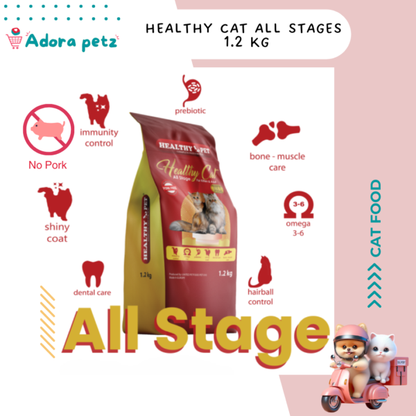 Healthy Cat Food 1.2 Kg 1.5 kg All Stages, Mother and Baby, Hair & Skin