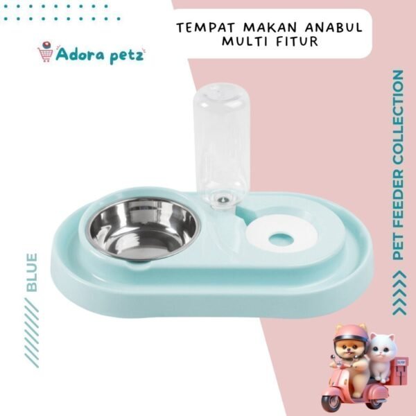 Tempat makan minum kucing anjing 2 in 1 anti semut - Image 6