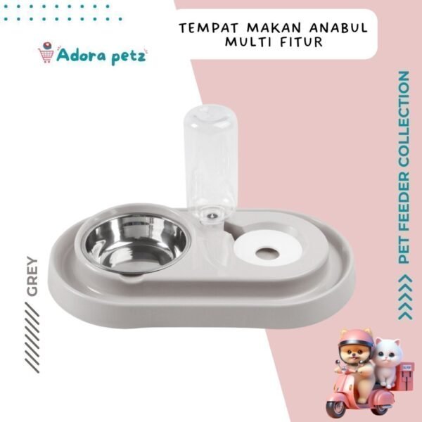 Tempat makan minum kucing anjing 2 in 1 anti semut - Image 7