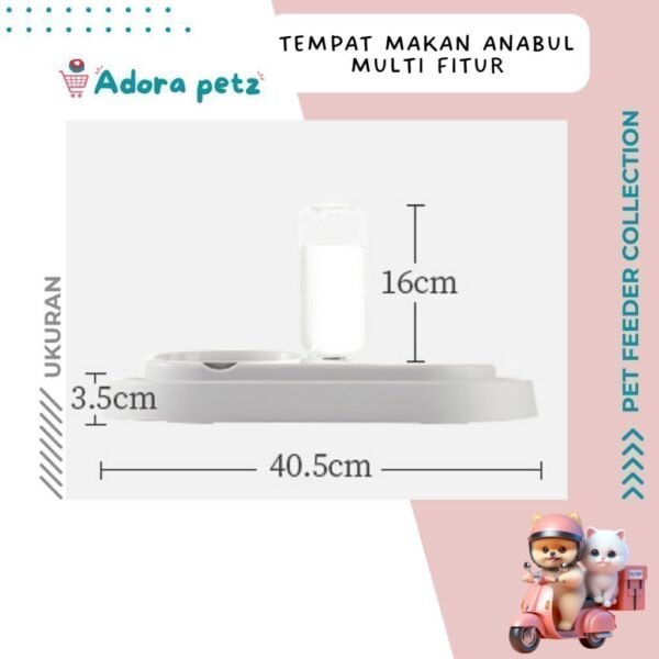 Tempat makan minum kucing anjing 2 in 1 anti semut - Image 9