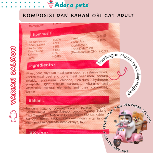Ori Cat Adult ~ Cat Dry Food 800 Gram Ecer dan Grosir [Adora Petz] Bali - Image 5