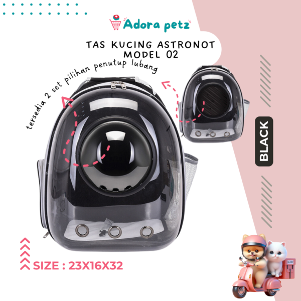 Tas Kucing Astronot Model 2 pilihan opsi lubang ditengah ~ Instant Bali [Adora Petz] - Image 3