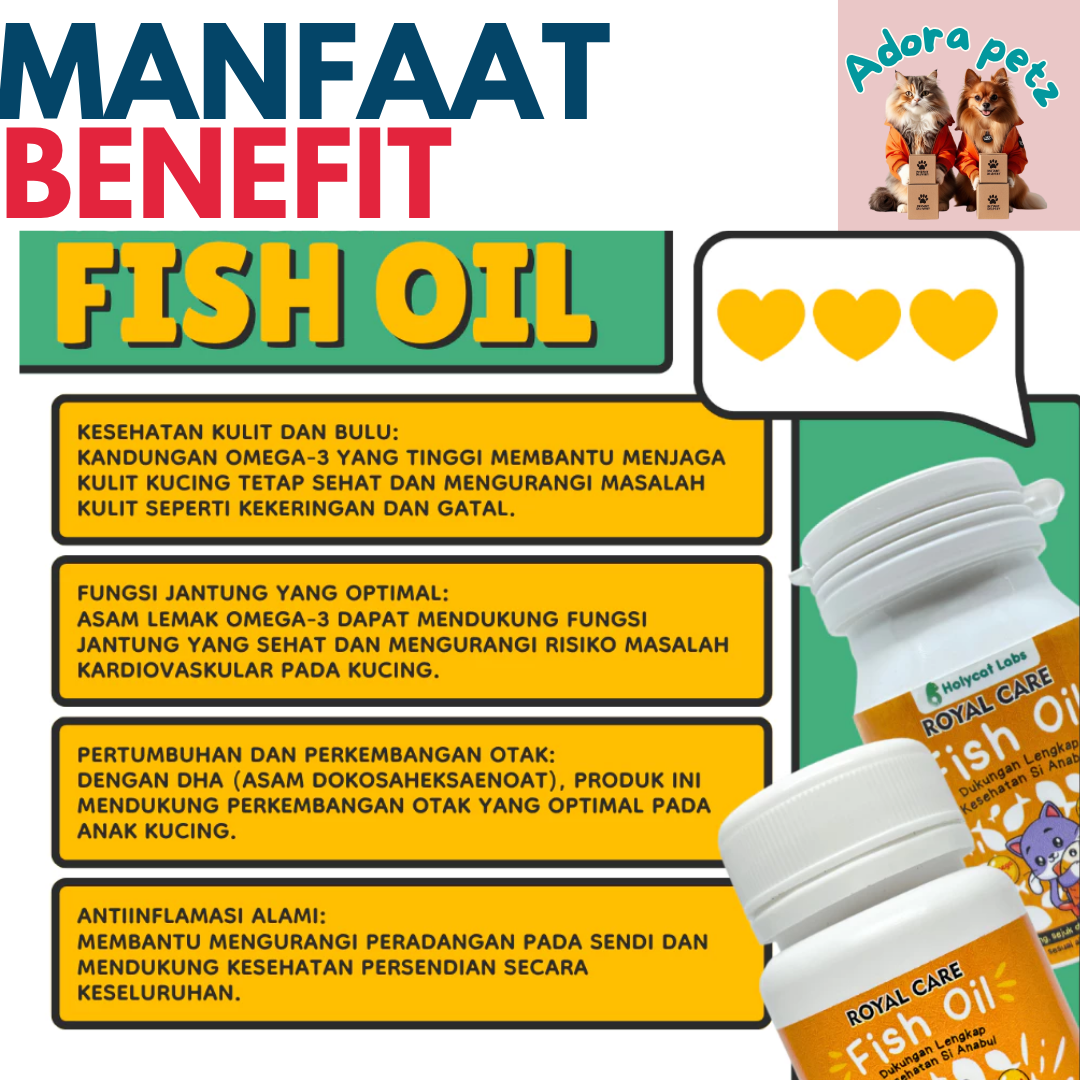 FISH OIL Minyak Ikan Premium Vitamin kucing Anjing isi 100 pcs Holycatlabs ROYAL CARE - Image 3