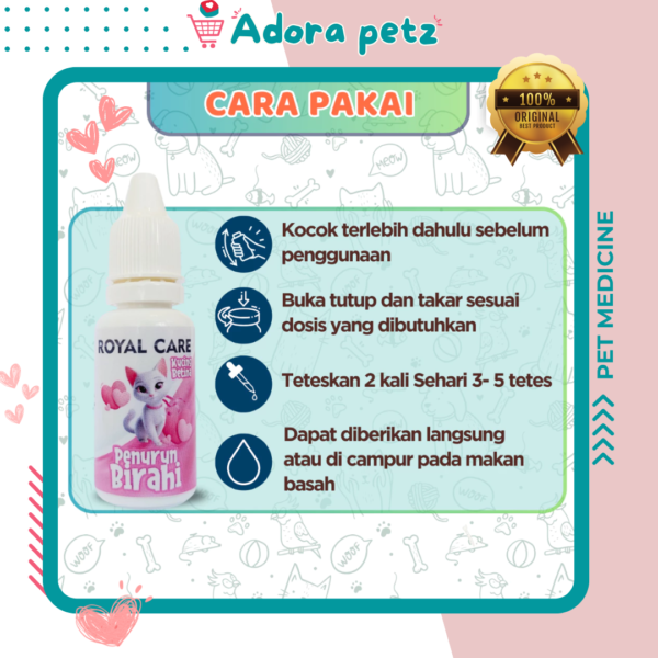Penurun Birahi Kucing Royal Care 10 ml Kemasan Ekonomis, Bahan Herbal Aman - Image 4