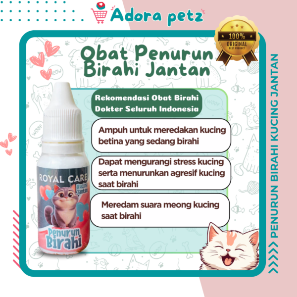 Penurun Birahi Kucing Royal Care 10 ml Kemasan Ekonomis, Bahan Herbal Aman - Image 3