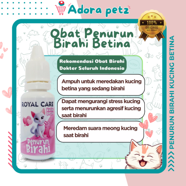 Penurun Birahi Kucing Royal Care 10 ml Kemasan Ekonomis, Bahan Herbal Aman - Image 2