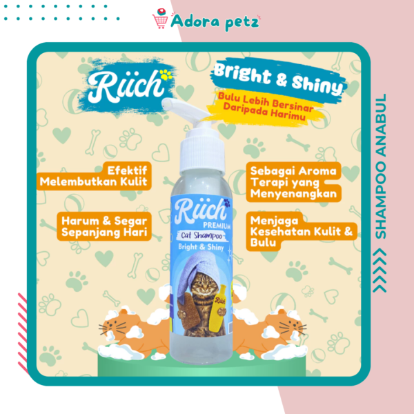 Riich Royal Care 100 ml Shampo Anti Kutu, Jamur, Conditioner, Bright and Shiny untuk Kucing Anjing - Image 3