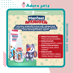 Antibiotik Kucing Anjing Holycatlabs Kandungan Enrofloxacin 5% isi 20 ml
