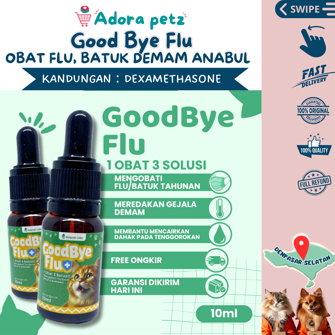 Good Bye Flu Obat Flu Batuk Kucing Anjing 20 ml Holycatlabs - Image 3