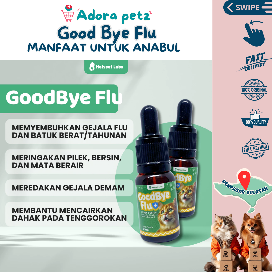 Good Bye Flu Obat Flu Batuk Kucing Anjing 20 ml Holycatlabs - Image 4