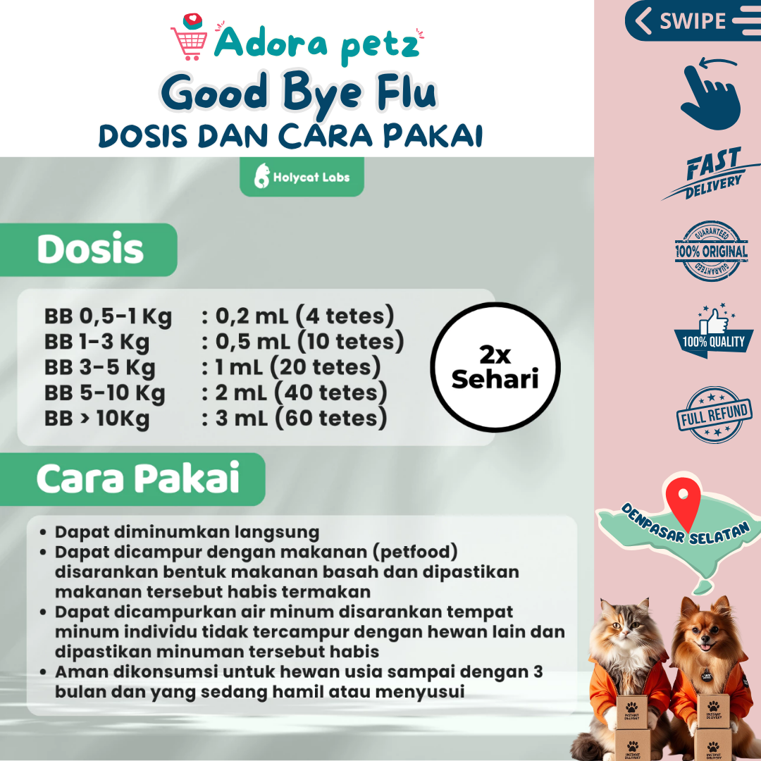 Good Bye Flu Obat Flu Batuk Kucing Anjing 20 ml Holycatlabs - Image 6