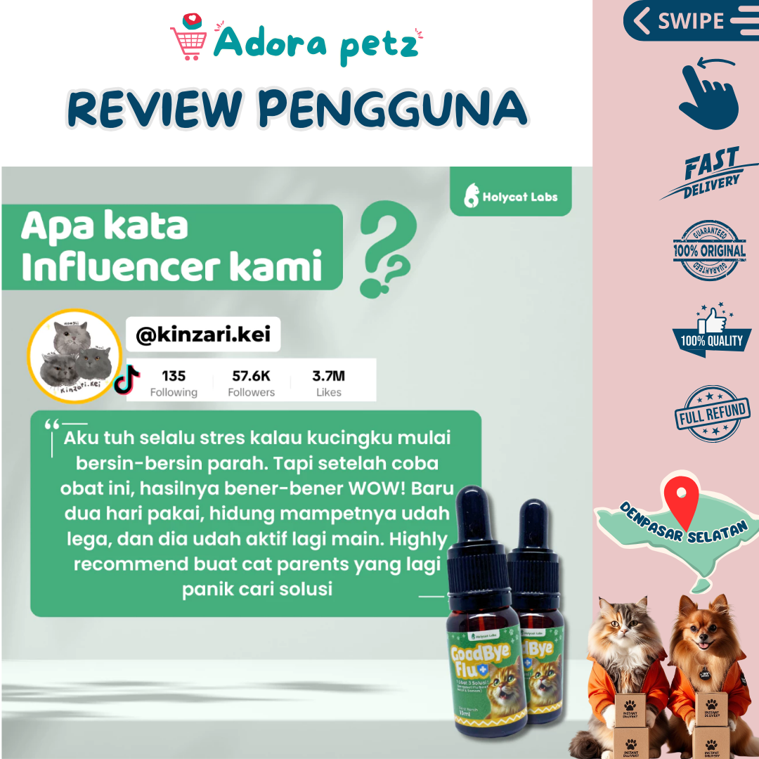 Good Bye Flu Obat Flu Batuk Kucing Anjing 20 ml Holycatlabs - Image 7