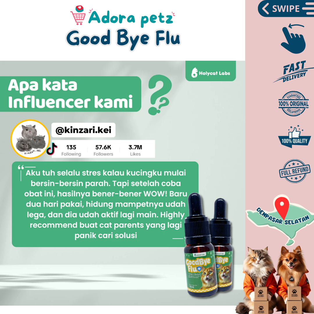 Good Bye Flu Obat Flu Batuk Kucing Anjing 20 ml Holycatlabs - Image 8
