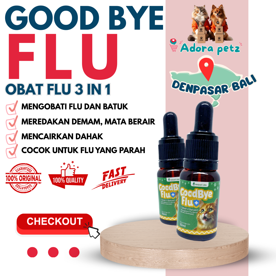 Good Bye Flu Obat Flu Batuk Kucing Anjing 20 ml Holycatlabs