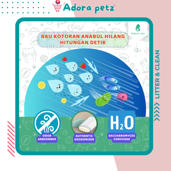 Fizz Pet Odor Penghilang Bau Kandang,  Litter Box dan Ruangan [Adora Petz] - Image 3