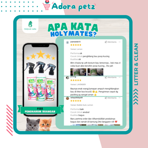 Fizz Pet Odor Penghilang Bau Kandang,  Litter Box dan Ruangan [Adora Petz] - Image 4