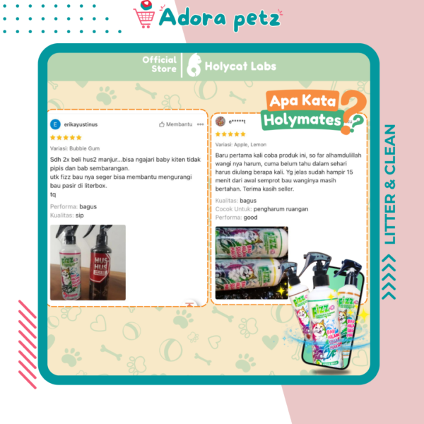 Fizz Pet Odor Penghilang Bau Kandang,  Litter Box dan Ruangan [Adora Petz] - Image 6
