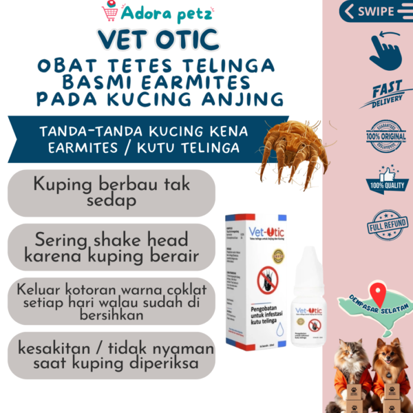 Vet Otic Obat Tetes Earmites Kutu Telinga Kucing Anjing Kelinci - Image 2