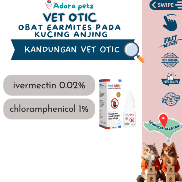 Vet Otic Obat Tetes Earmites Kutu Telinga Kucing Anjing Kelinci - Image 4