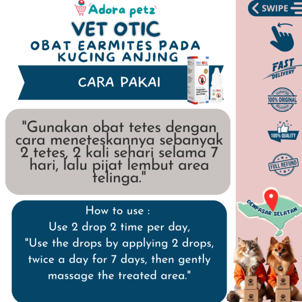 Vet Otic Obat Tetes Earmites Kutu Telinga Kucing Anjing Kelinci - Image 3