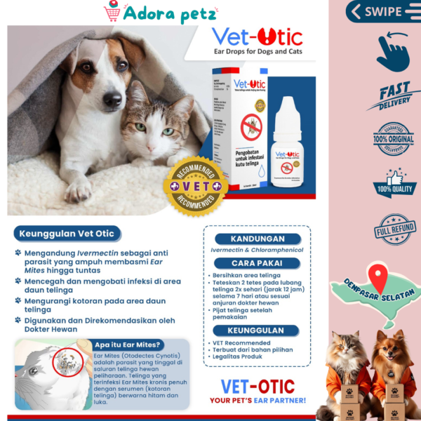 Vet Otic Obat Tetes Earmites Kutu Telinga Kucing Anjing Kelinci - Image 5
