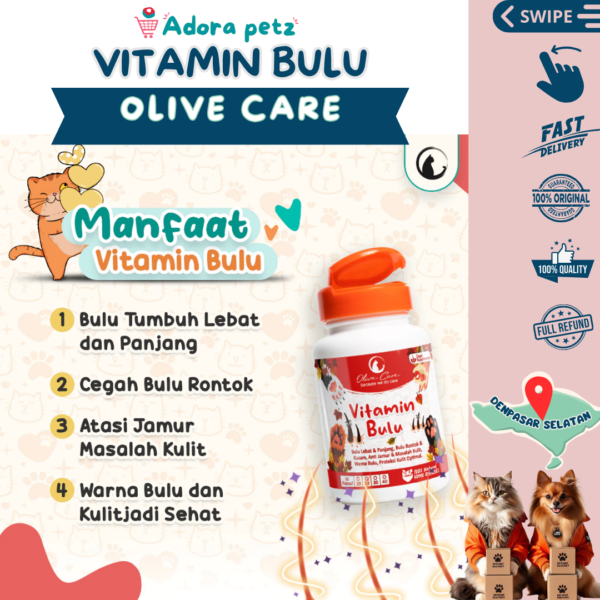 Vitamin Bulu Olive Care Mengobati Jamur, Kerontokan Menyehatkan Bulu [Adora Petz Bali] - Image 2