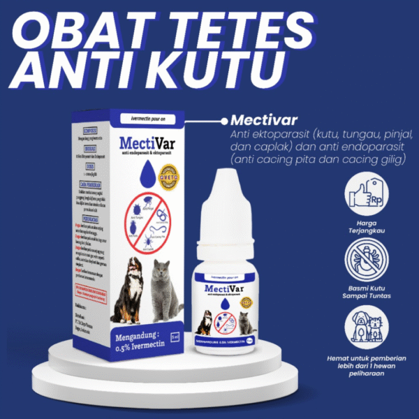 Obat Kutu Tetes di Tengkuk Mectivar Untuk Kucing Anjing Kelinci Basmi Kutu dan Cacing 5 ml - Image 3