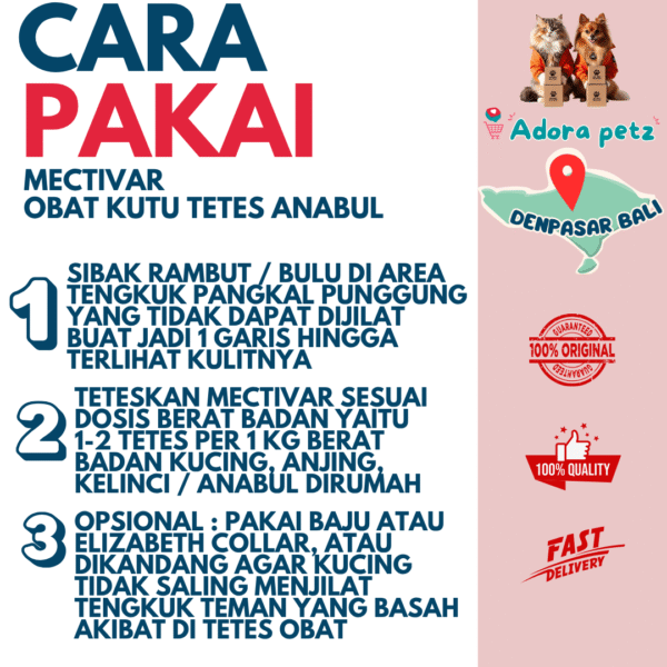 Obat Kutu Tetes di Tengkuk Mectivar Untuk Kucing Anjing Kelinci Basmi Kutu dan Cacing 5 ml - Image 5
