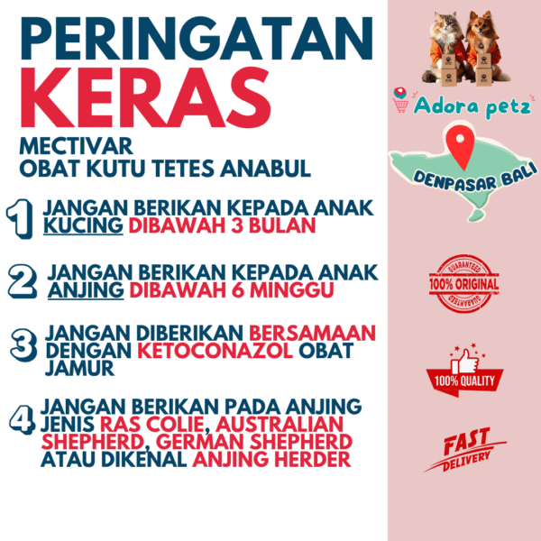 Obat Kutu Tetes di Tengkuk Mectivar Untuk Kucing Anjing Kelinci Basmi Kutu dan Cacing 5 ml - Image 6
