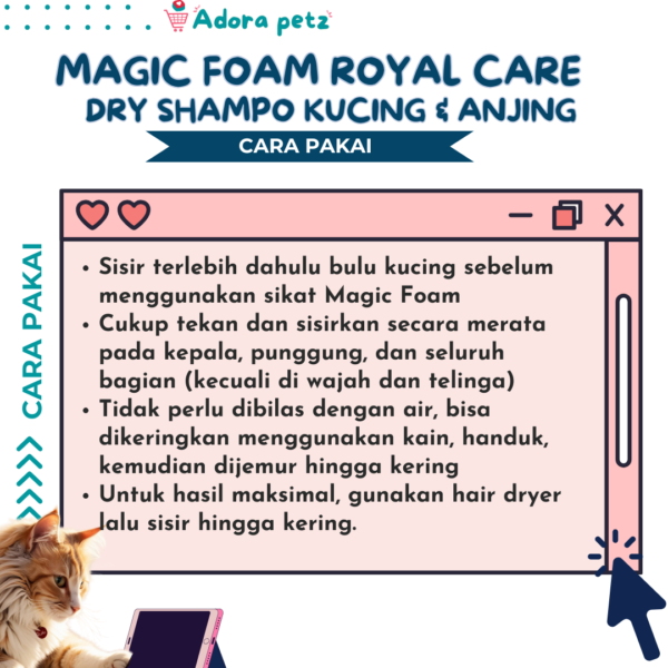 Magic Foam Dry Shampo 100 ml, Kucing Anjing Mandi Tanpa Air - Image 4