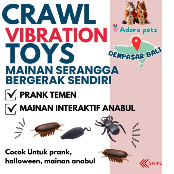 Mainan Bergerak Sendiri – Kecoak, Tikus, Laba-Laba | Vibration Crawling Toy Prank