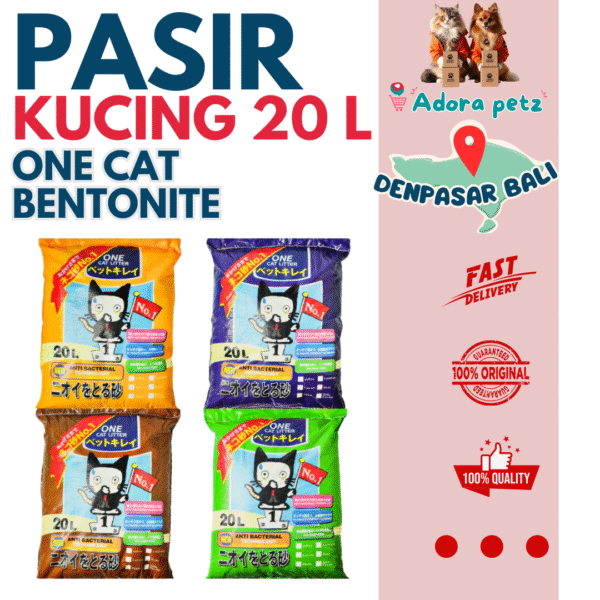 One Cat Bentonite 20 L Pasir Kucing Gumpal Wangi Anti Bakteri