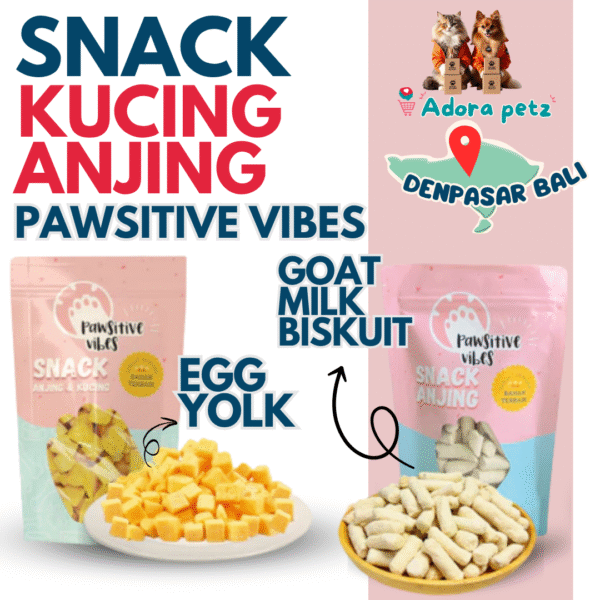 Snack Anjing Kucing Biar Ga Bau Mulut, Tinggi Kalsium, Pawsitive Vibes Dried Snack