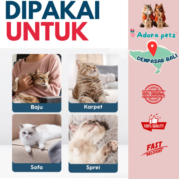 Roller Pembersih Bulu Kucing dan Anjing, Pet Hair Remover | Sikat Bulu Tanpa Baterai - Image 2